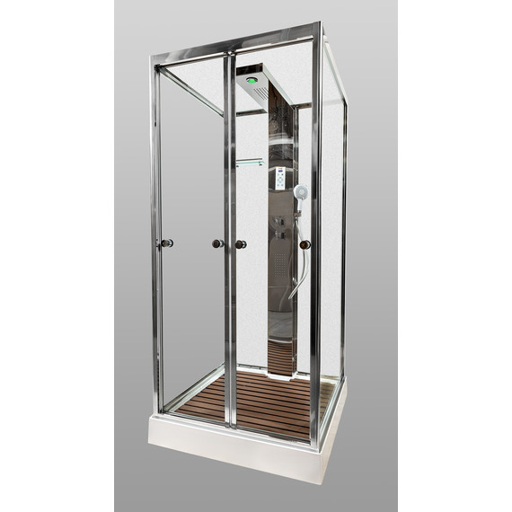 Гидробокс Avacan 100x100 см Z111MT, хром/прозрачное (безсиликоновая сборка) - фото 5