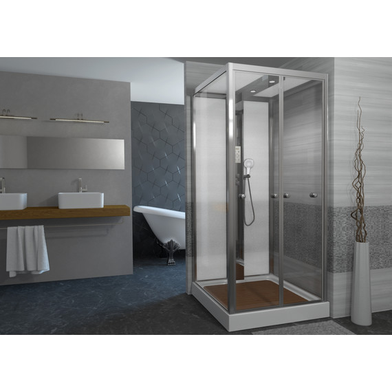 Гидробокс Avacan 100x100 см Z111MT, хром/прозрачное (безсиликоновая сборка) - фото 2