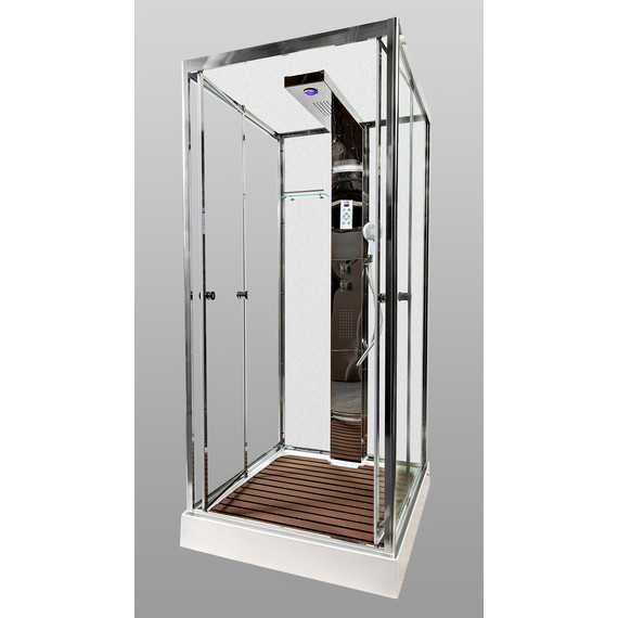 Гидробокс Avacan 100x100 см Z111MT, хром/прозрачное (безсиликоновая сборка) - фото 3