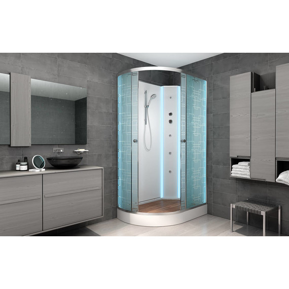 Гидробокс Avacan 120x90 см EM2012RNLED+GM, хром/узор (безсиликоновая сборка) - фото 3