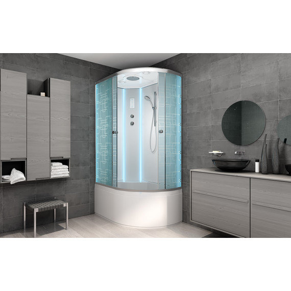 Душевая кабина Avacan 120x90 см EM5012LLED, хром/узор (безсиликоновая сборка) - фото 3