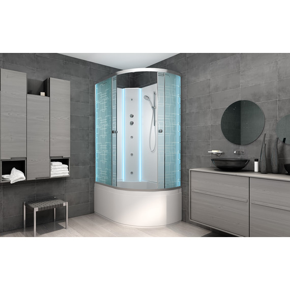 Гидробокс Avacan 120x90 см EM5012LNLED+GM, хром/узор (безсиликоновая сборка) - фото 3