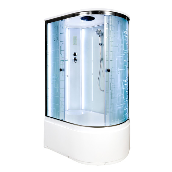 Душевая кабина Avacan 120x90 см EM5012LLED, хром/узор (безсиликоновая сборка) - фото 