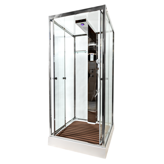 Гидробокс Avacan 100x100 см Z111, хром/прозрачное (безсиликоновая сборка) - фото 2