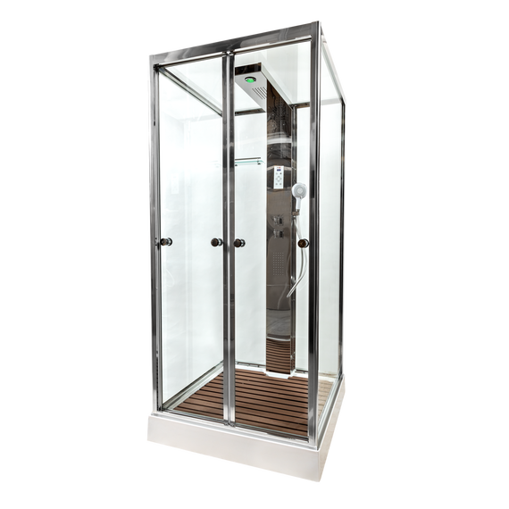 Гидробокс Avacan 100x100 см Z111, хром/прозрачное (безсиликоновая сборка) - фото 9