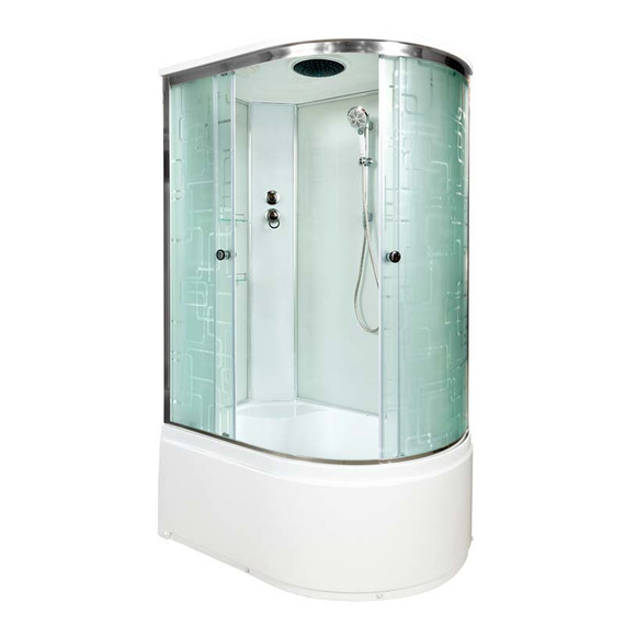 Душевая кабина Avacan 120x90 см EM5012L, хром/узор (безсиликоновая сборка) - фото 