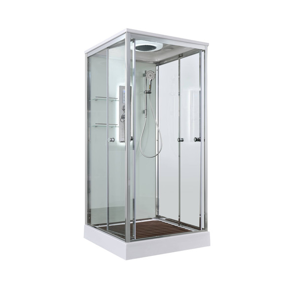 Гидробокс Avacan 100x100 см V2010LED, хром/прозрачное (безсиликоновая сборка) - фото 5