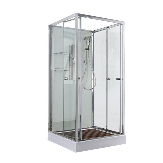 Душевая кабина Avacan 90x90 см V2090N, хром/прозрачное (безсиликоновая сборка) - фото 