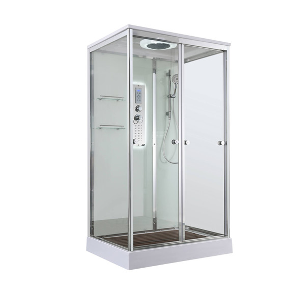 Гидробокс Avacan 100x80 см V2810LED, хром/прозрачное (безсиликоновая сборка) - фото 3