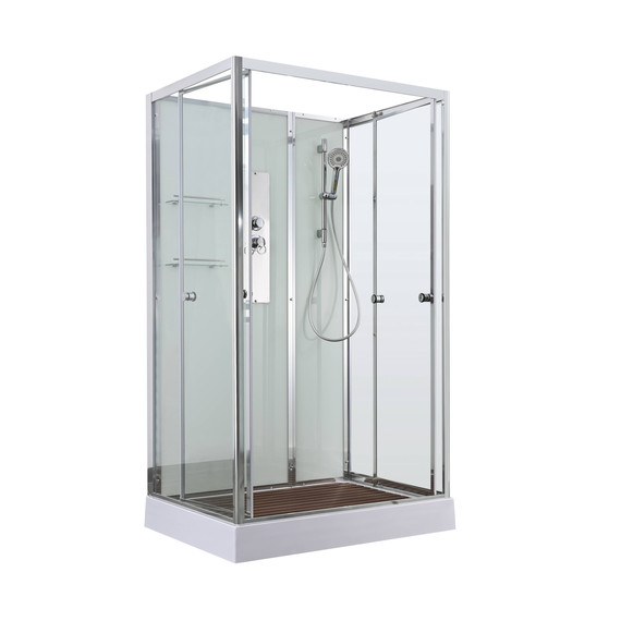 Душевая кабина Avacan 100x80 см V2810N, хром/прозрачное (безсиликоновая сборка) - фото 