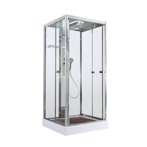 Гидробокс Avacan 100x100 см Z1910LED, хром/прозрачное (безсиликоновая сборка) - фото 3