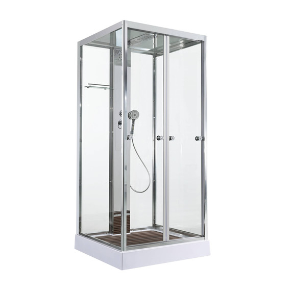 Душевая кабина Avacan 100x100 см Z1910, хром/прозрачное (безсиликоновая сборка) - фото 3
