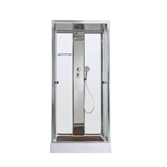 Душевая кабина Avacan 100x100 см Z1910, хром/прозрачное (безсиликоновая сборка) - фото 5