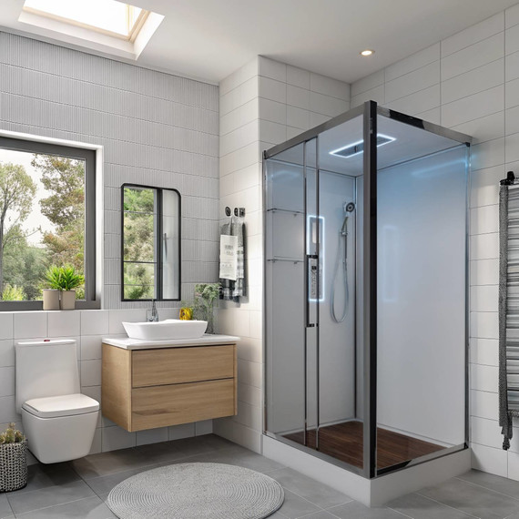 Гидробокс Avacan 120x90 см Z2912LED, хром/прозрачное (безсиликоновая сборка) - фото 3