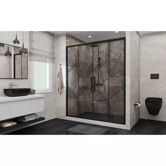 Душевая дверь Avacan (190-210) см FB2-190, чёрный/узор - фото 6