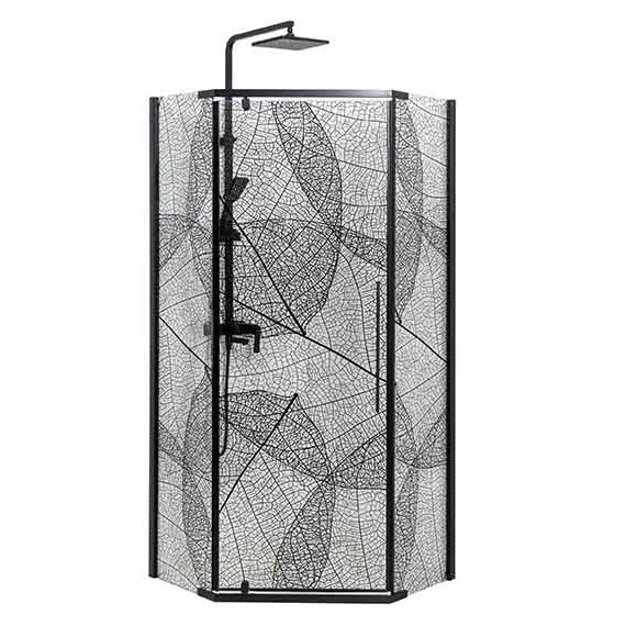 Душевое ограждение Avacan 90х90 см PB90, чёрный/узор - фото 2