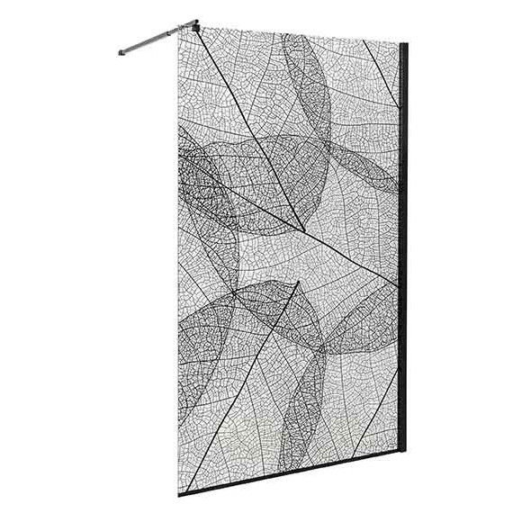 Душевая перегородка Avacan 120 см MB120 стекло (8 мм) с кронштейном в комплекте, чёрный/узор - фото 4