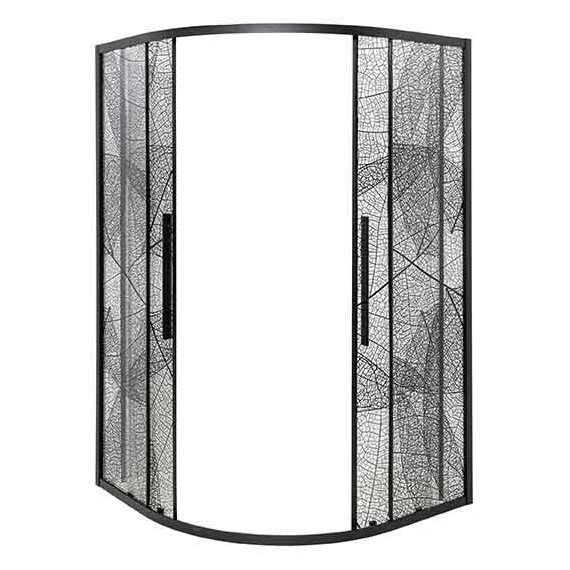 Душевое ограждение Avacan 100х100 см HB100, чёрный/узор - фото 4