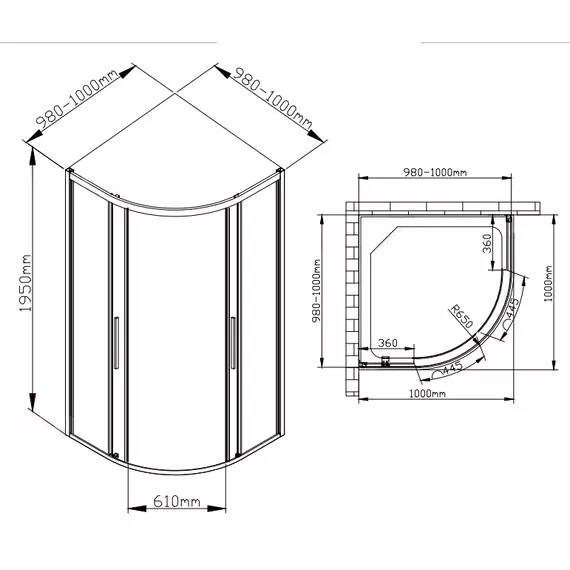 Душевое ограждение Avacan 100х100 см HC100MT, хром/матовое - фото 8