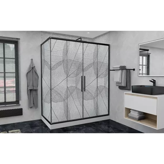 Душевое ограждение Avacan (190-210)х90 см FB2-190-SB90MT, чёрный/матовое - фото 2