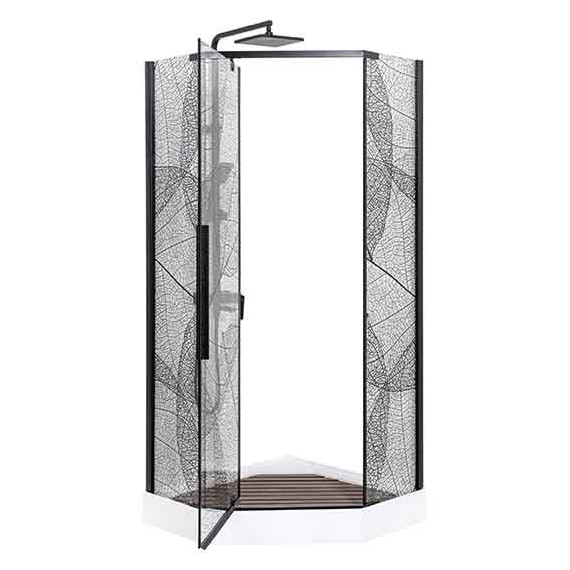 Душевое ограждение Avacan 90х90 см PB90, чёрный/узор - фото 4