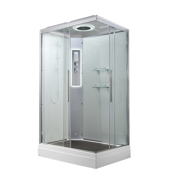 Гидробокс Avacan 100x80 см K2810LED, хром/прозрачное (безсиликоновая сборка) - фото 6