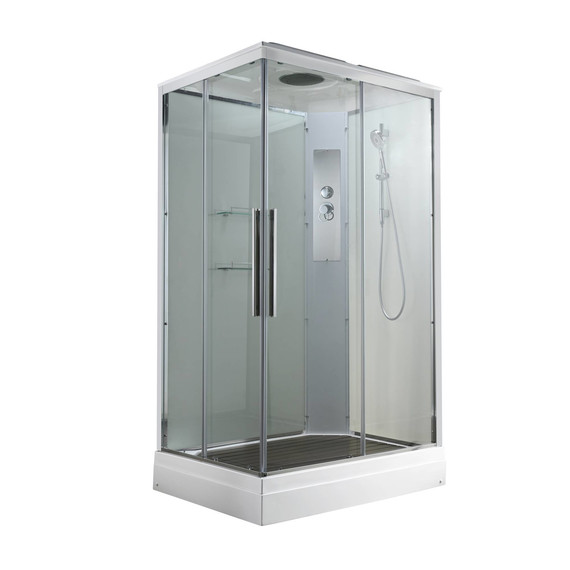 Душевая кабина Avacan 100x80 см K2810, хром/прозрачное (безсиликоновая сборка) - фото 