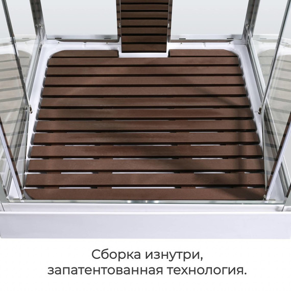 Душевая кабина Avacan 100x100 см Z1910MT, хром/прозрачное (безсиликоновая сборка) - фото 3