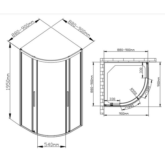 Душевое ограждение Avacan 90х90 см HC90, хром/прозрачное - фото 8