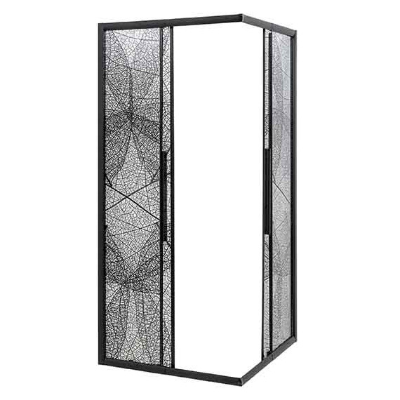 Душевое ограждение Avacan (100-110)х(100-110) см KB100, чёрный/узор - фото 4