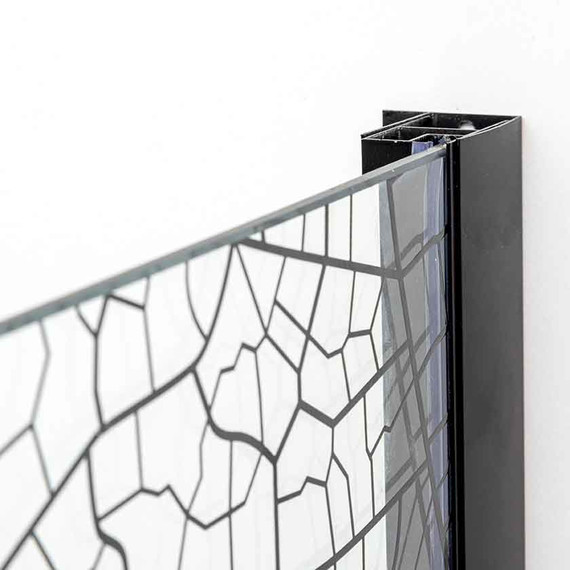 Душевое ограждение Avacan 100х100 см PB100, чёрный/узор - фото 6