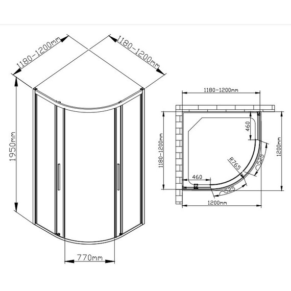 Душевое ограждение Avacan 120х120 см HB120, чёрный/узор - фото 10