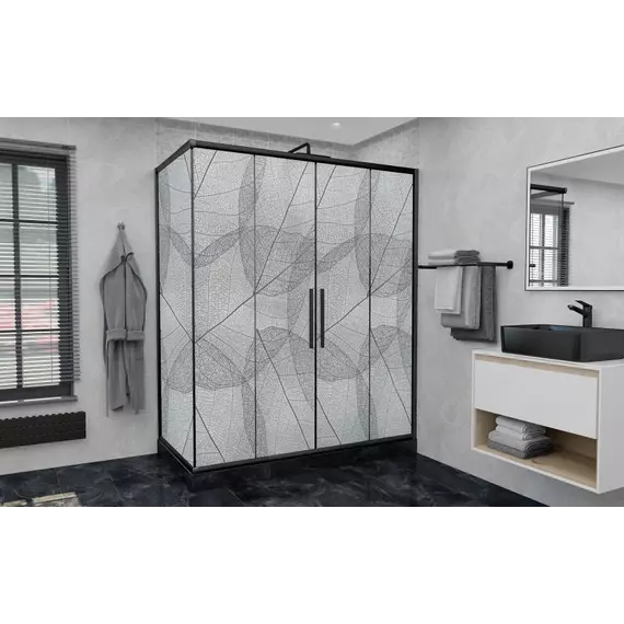 Душевое ограждение Avacan (190-210)х90 см FB2-190-SB90MT, чёрный/матовое - фото 3