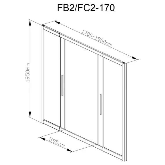 Душевая дверь Avacan (170-190) см FB2-170MT, чёрный/матовое - фото 12