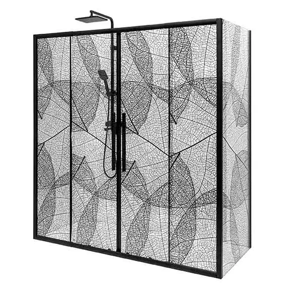 Душевое ограждение Avacan (170-190)х80 см FB2-170-SB80, чёрный/узор - фото 3