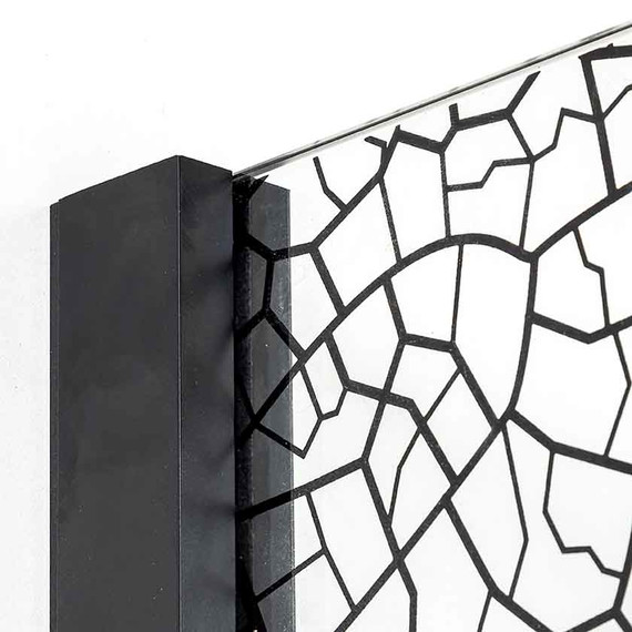 Душевая перегородка Avacan 110 см MB110 стекло (8 мм) с кронштейном в комплекте, чёрный/узор - фото 10