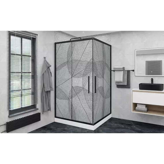 Душевое ограждение Avacan (100-110)х(100-110) см KB100MT, чёрный/матовое - фото 2
