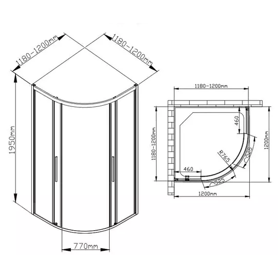 Душевое ограждение Avacan 120х120 см HB120MT, чёрный/матовое - фото 11