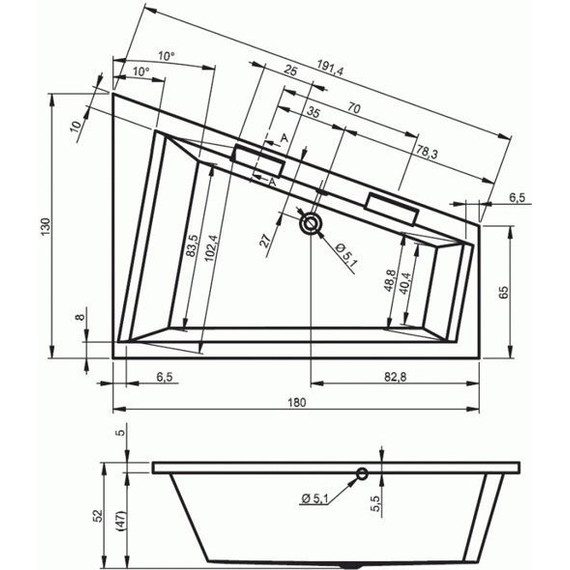 Ванна акриловая Riho DOPPIO 180x130 см B034001005 L - фото, картинка 5 Ванна акриловая Riho DOPPIO 180x130 см B034001005 L - фото 5