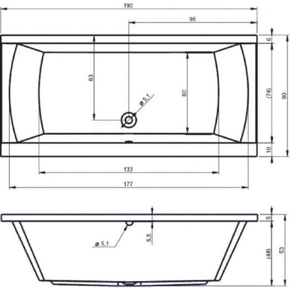 Ванна акриловая Riho JULIA 190x90 см B023001005, Размер - мм: 1900х900 - фото 6