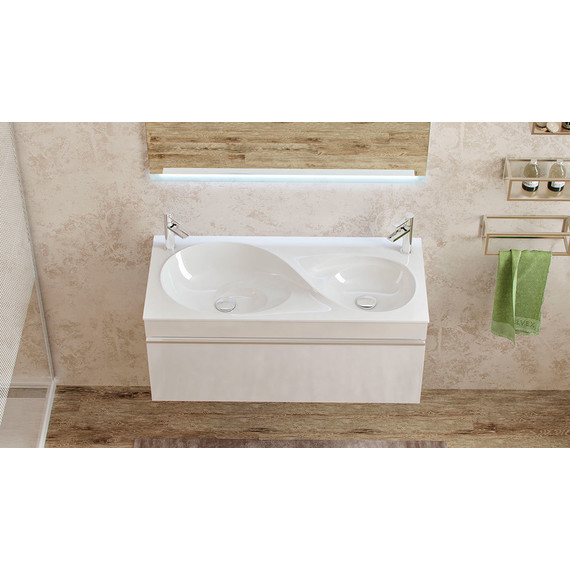 Тумба подвесная с раковиной Velvex Otto 100 см tpOTT.100-21.11, белый - фото 9