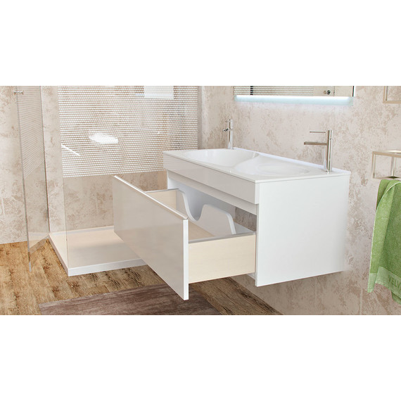 Тумба подвесная с раковиной Velvex Otto 100 см tpOTT.100-21.11, белый - фото 4