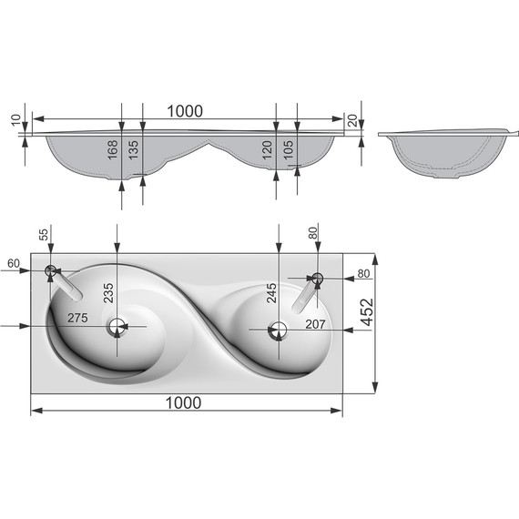 Тумба подвесная с раковиной Velvex Otto 100 см tpOTT.100-21.11, белый - фото 10
