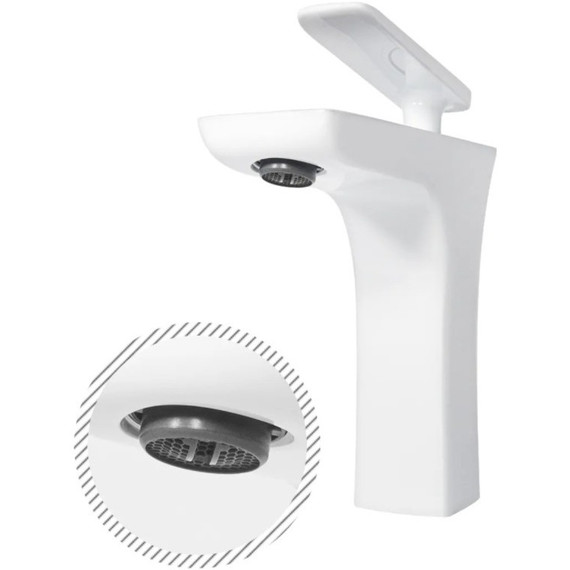 Смеситель для раковины Grocenberg GB1001N-WC, белый хром - фото 2