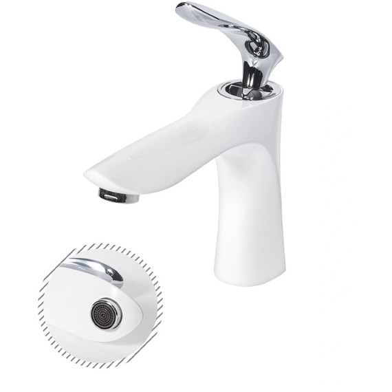 Смеситель для раковины Grocenberg GB2001WC, белый хром - фото 3