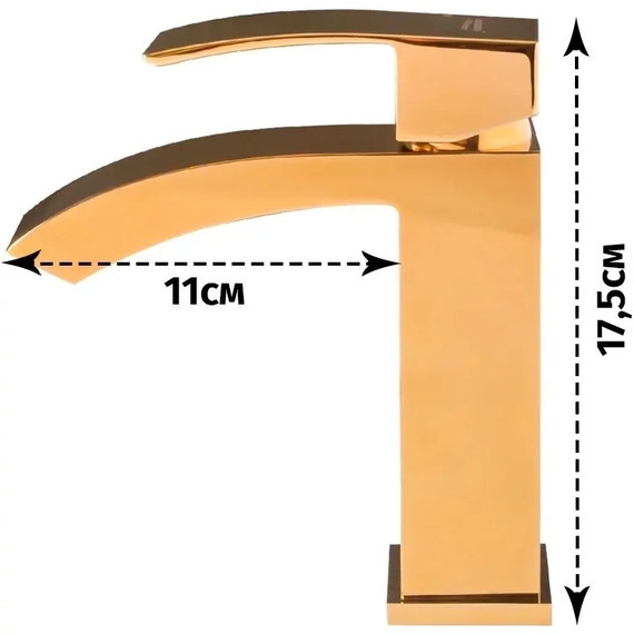 Смеситель для раковины Grocenberg GB2007GO, золото - фото 4