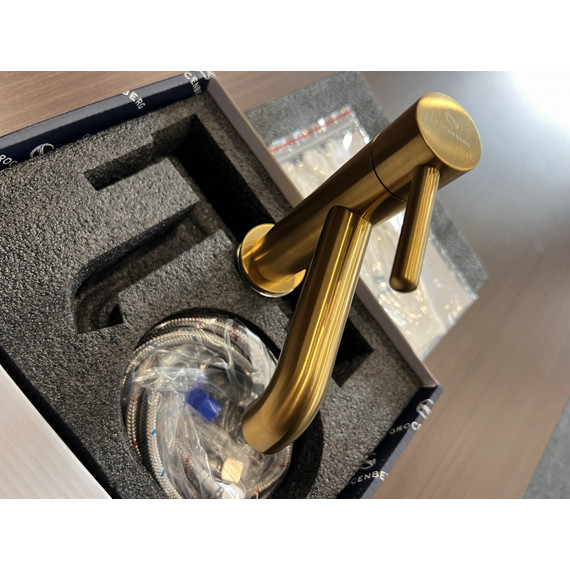 Смеситель для раковины Grocenberg GB2099GL, золотой брашированный - фото 7