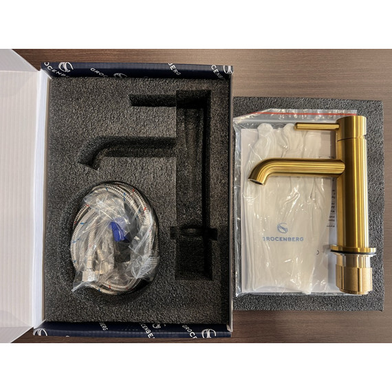 Смеситель для раковины Grocenberg GB2099GL, золотой брашированный - фото 6