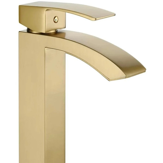 Смеситель для умывальника высокий Grocenberg GB3007MG, матовое золото - фото 2