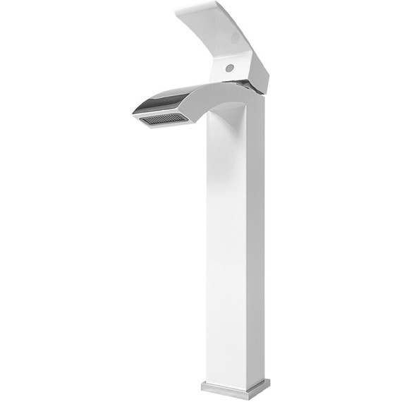 Смеситель для умывальника высокий Grocenberg GB3007WC, белый хром - фото 2